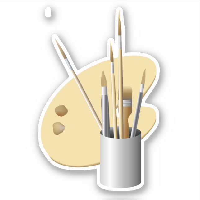 Pegatina Pallet y brochas Bellas Artes (Anverso)