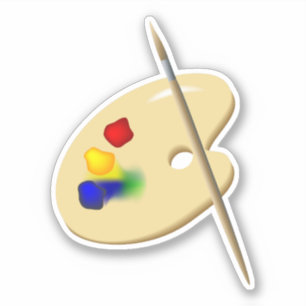 Pegatina Pallet y pincel Bella Artes