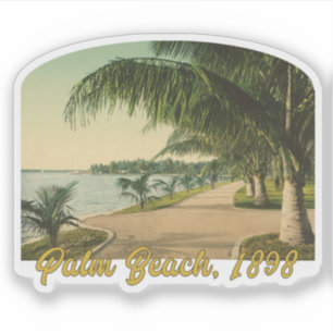 Pegatina Palm Beach, Florida Vintage Scene desde 1898