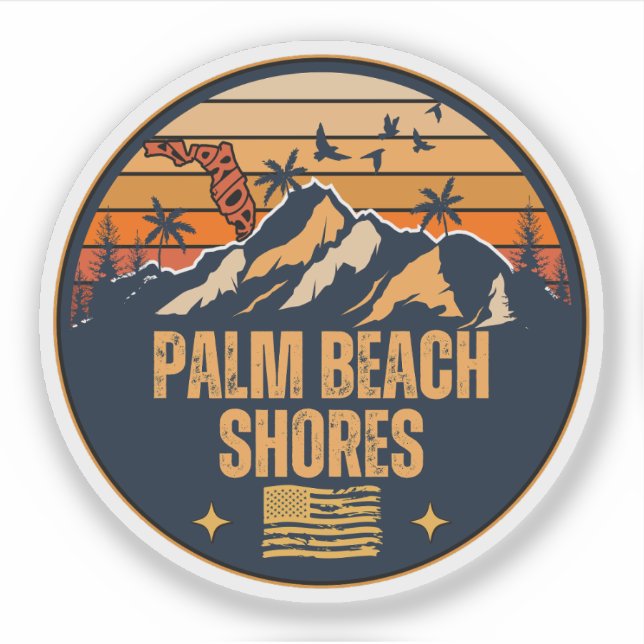 Pegatina Palm Beach Shores, Florida  (Anverso)