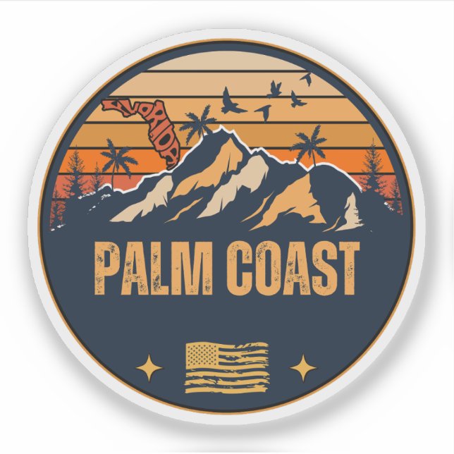 Pegatina Palm Coast, Florida  (Anverso)