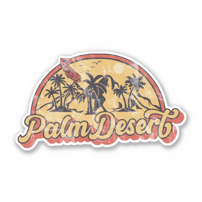 Pegatina Palm Desert, California (Anverso)