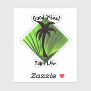 Pegatina Palm Life Good Vibes Green Palm