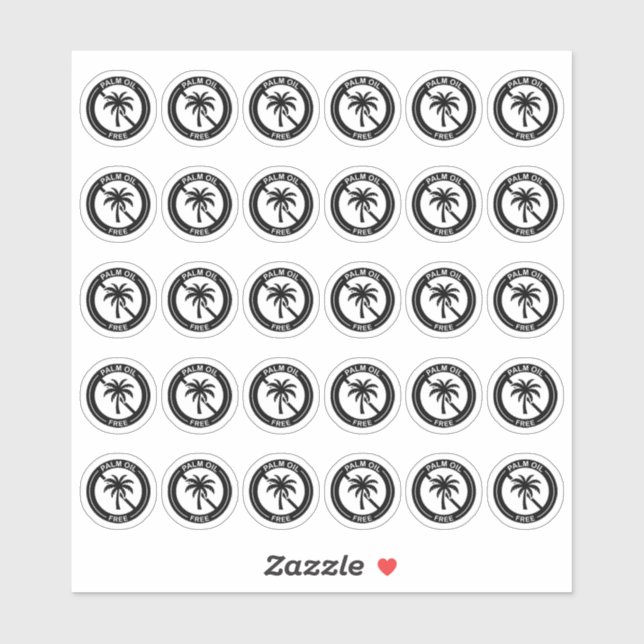 Pegatina Palm Oil Free Wedding Place Card Mini Food Allergy (Hoja)