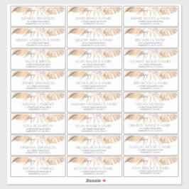 Pegatina Palm Seca Deja Pequeños Nombres De Invitados Etiqu