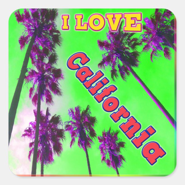 pegatina "Palm Sky: AMO a California 2" (Anverso)