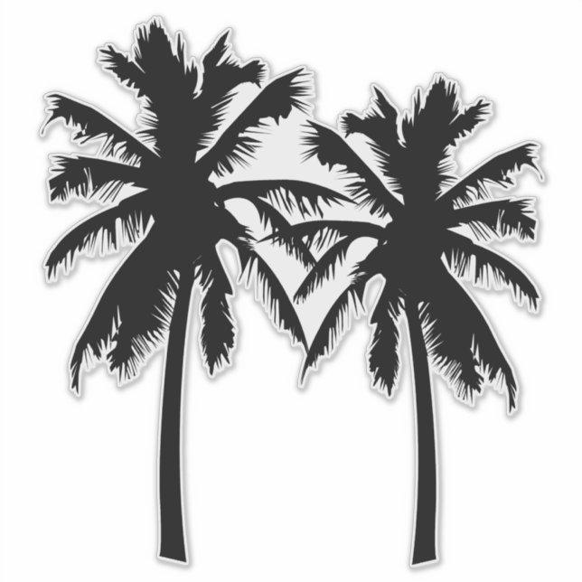 Pegatina Palm Trees Tropical Silhouette (Anverso)