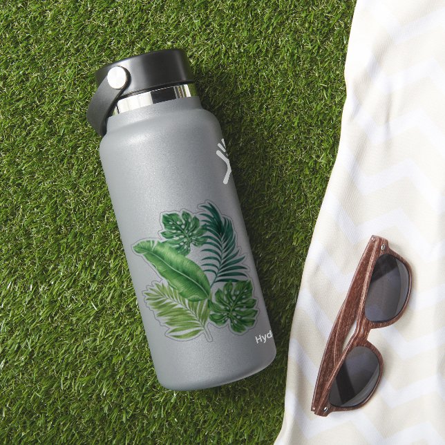 Pegatina Palm tropical verde Banana Monstera hojas (HydroFlask Insitu)