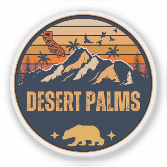 Pegatina Palmas del desierto, California (Anverso)