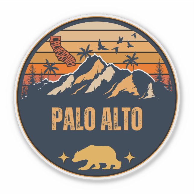 Pegatina Palo Alto, California (Anverso)