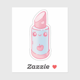 Pegatina Palo de labios rosado de Kawaii