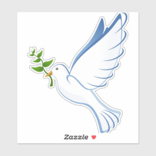 Pegatina paloma de oliva voladora