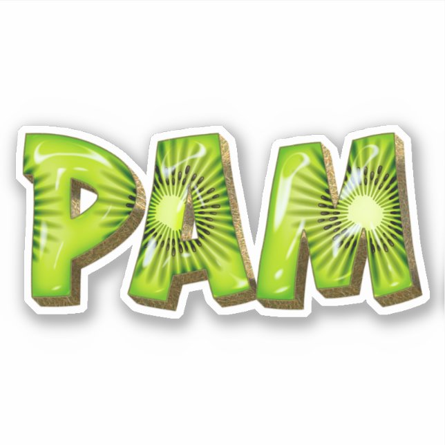 Pegatina Pam Name Kiwi Design Aufkleber Sticker (Anverso)