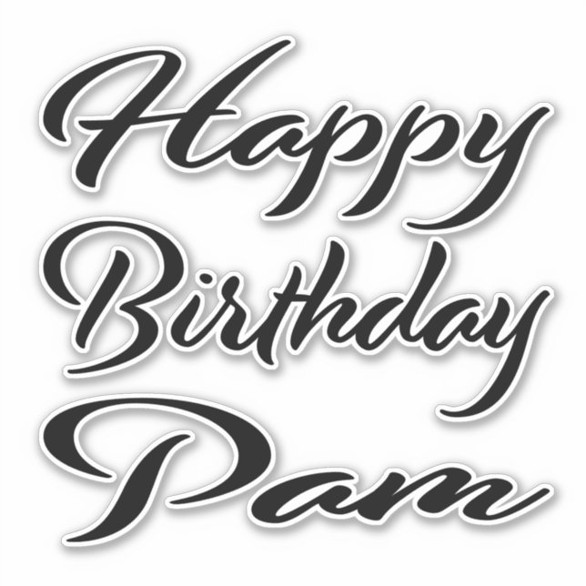Pegatina Pam Name Vorname black Sticker Geburtstag (Anverso)