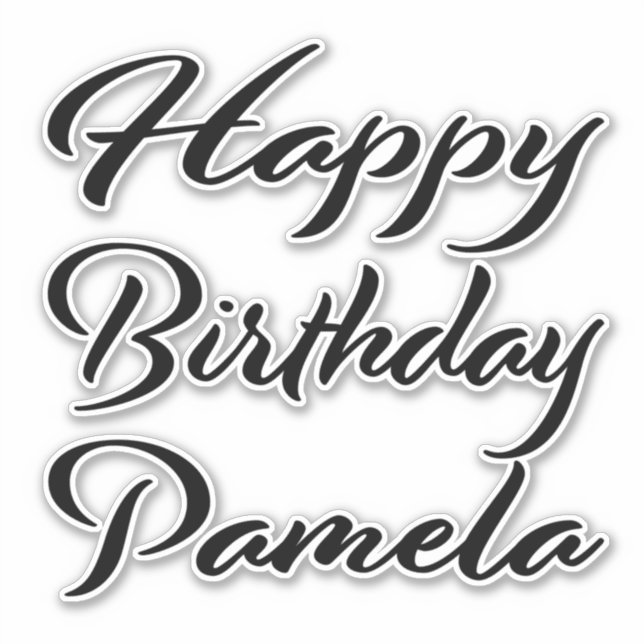 Pegatina Pamela Name Vorname black Sticker Geburtstag (Anverso)