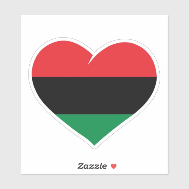 Pegatina Pan African flag heart Afro American Black history (Hoja)