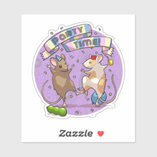 Pegatina Pancarta de tiempo de Fiesta de ratones bailarines