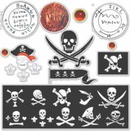 PEGATINA PANCARTAS PIRATAS Y MAPAS DE TRATAMIENTO DE PIRATA