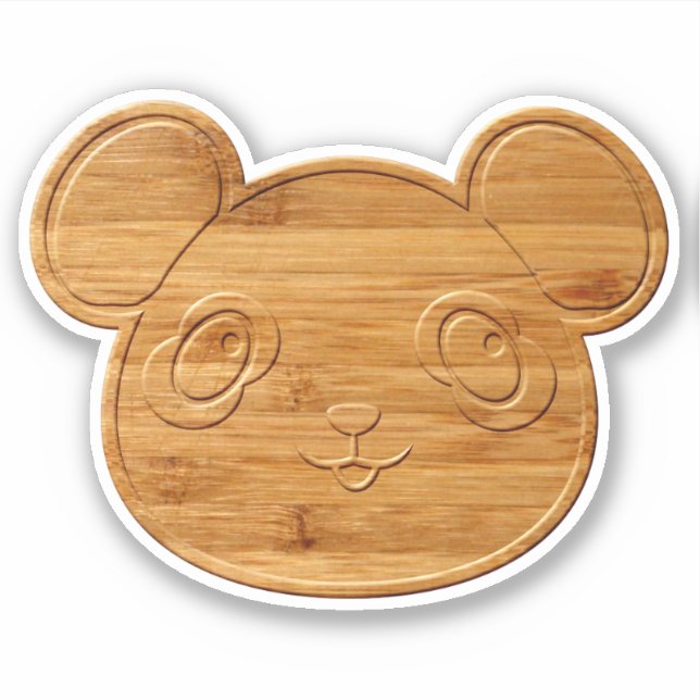Pegatina Panda Bear tallado (Anverso)