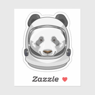 Pegatina Panda como astronauta con casco