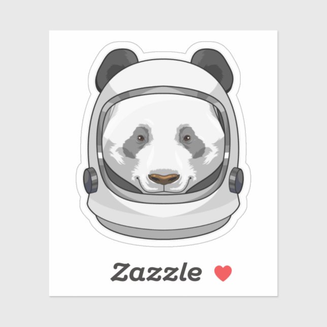 Pegatina Panda como astronauta con casco (Hoja)
