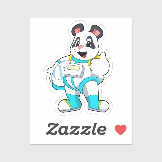 Pegatina Panda como astronauta con traje (Hoja)