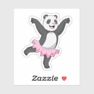 Pegatina Panda como Ballerina en el ballet