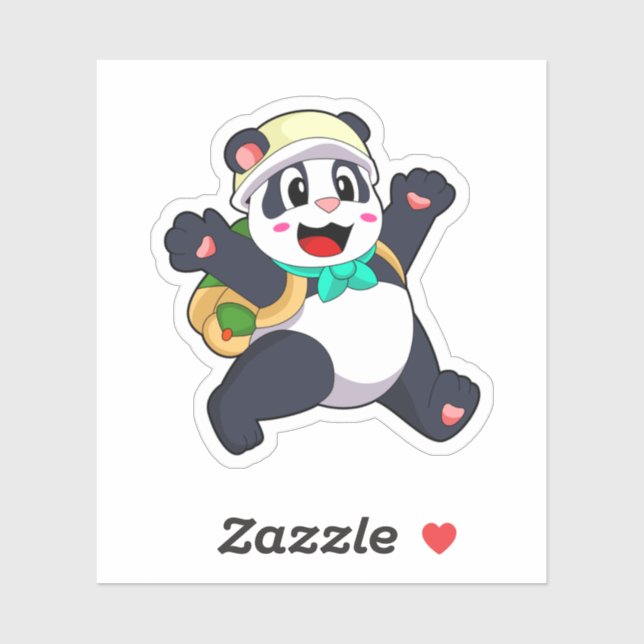 Pegatina Panda como estudiante (Hoja)