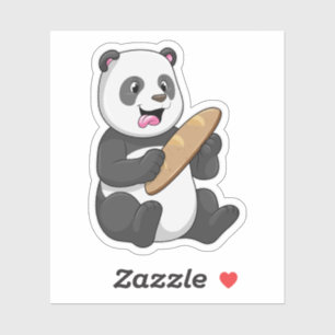 Pegatina Panda como panadero con pan