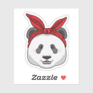 Pegatina Panda con Bandana