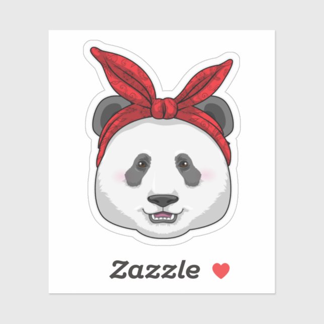 Pegatina Panda con Bandana (Hoja)