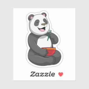 Pegatina Panda con Bowl Ramen