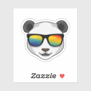 Pegatina Panda con gafas de sol