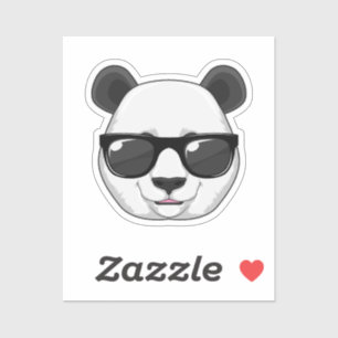 Pegatina Panda con gafas de sol
