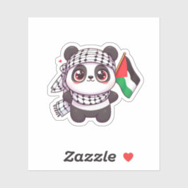 Pegatina Panda con paz en Palestina