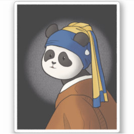 Pegatina Panda con Pearl Earring Vermeer Funny