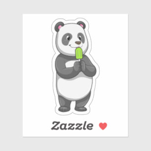 Pegatina Panda con Popsicle
