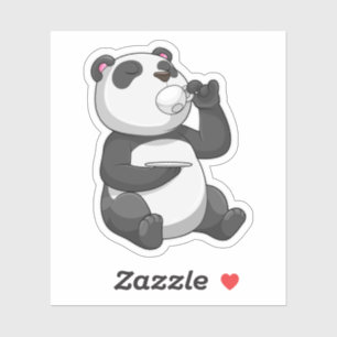 Pegatina Panda con Tea Cup