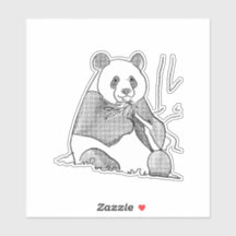 Pegatina Panda de tono cómico