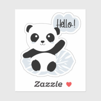 Pegatina Panda dice Hola