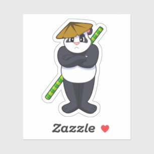 Pegatina Panda en el Stick contra las artes marciales.