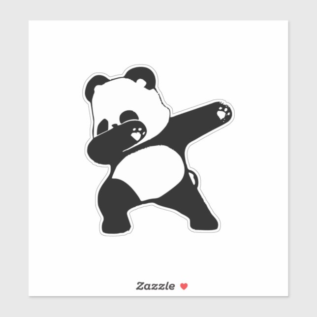 Pegatina Panda haciendo dab, divertido baile dab de panda (Hoja)