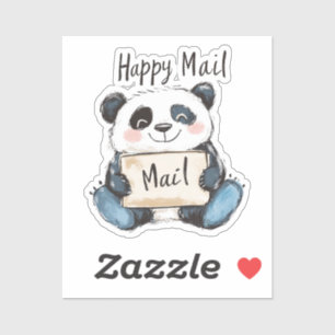 Pegatina Panda Happy Mail