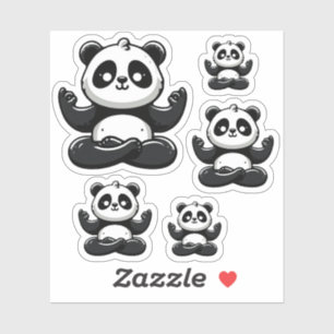 Pegatina Panda meditante Zen - Pose de meditación animal