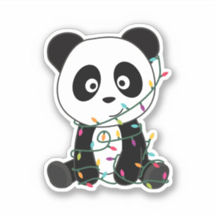 Pegatina Panda Navidades Nieve Animales De Invierno Pandas