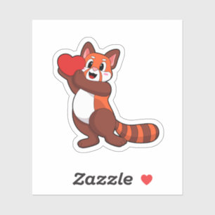 Pegatina Panda rojo en Love with Heart.PNG