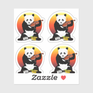 Pegatina Panda Violinst