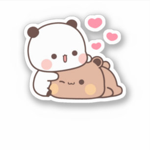 Pegatina Panda Y Brownie Bear Pareja