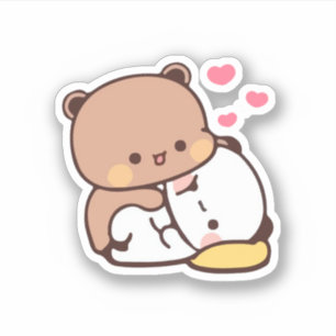 Pegatina Panda Y Brownie Bear Pareja