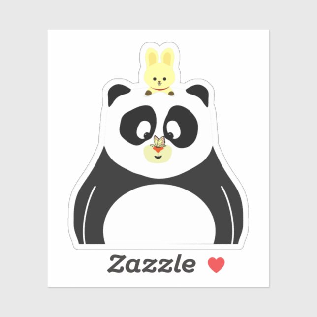 Pegatina Panda y Conejo (Hoja)